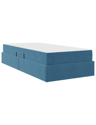 Letto con contenitore e materasso Blu Scuro 100 x 200 cm