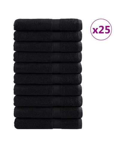Asciugamano per Ospiti SOLUND 25 pcs Nero 100 x 200 cm 550 gsm