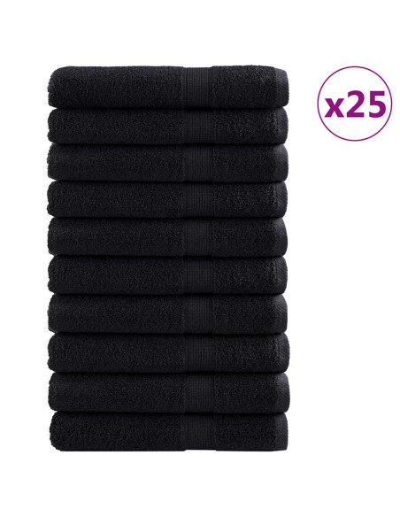 Asciugamano per Ospiti SOLUND 25 pcs Nero 100 x 200 cm 550 gsm
