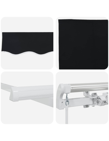 Tenda da Sole Nero 300 x 250 x 165 cm Poliestere