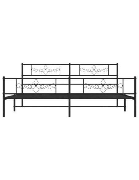 Giroletto con Testiera e Pediera Metallo Nero 200x200 cm