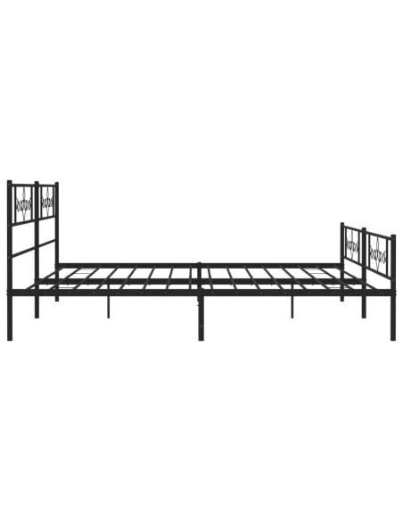 Giroletto con Testiera e Pediera Metallo Nero 200x200 cm