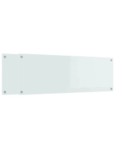 Schienale da cucina 2 pcs Bianco 120 x 40 cm vetro temperato 2