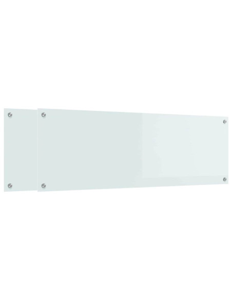 Schienale da cucina 2 pcs Bianco 120 x 40 cm vetro temperato