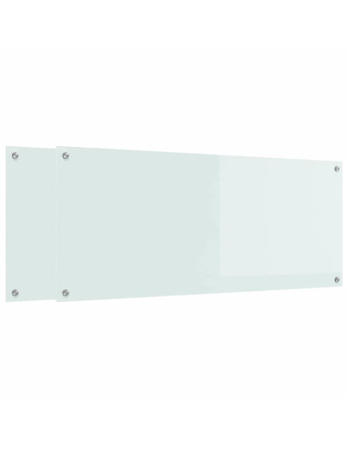 Schienale da cucina 2 pcs Bianco 120 x 50 cm vetro temperato