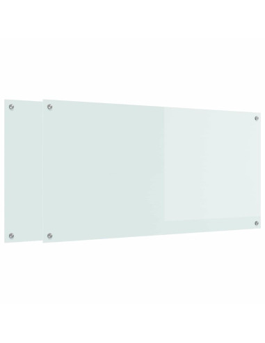 Schienale da cucina 2 pcs Bianco 120 x 60 cm vetro temperato