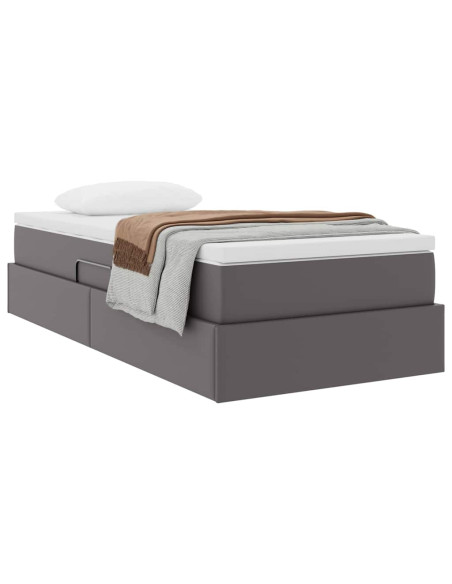 Letto con contenitore e materasso Grigio 90 x 190 cm