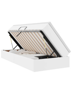 Letto con contenitore e materasso Bianco 90 x 200 cm 2