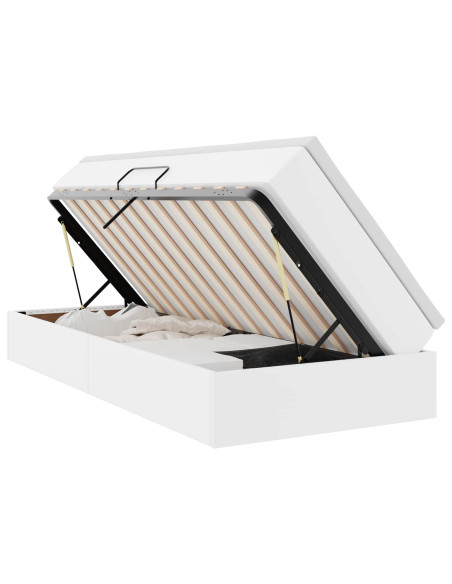 Letto con contenitore e materasso Bianco 90 x 200 cm