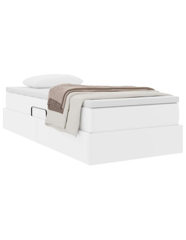 Letto con contenitore e materasso Bianco 90 x 200 cm