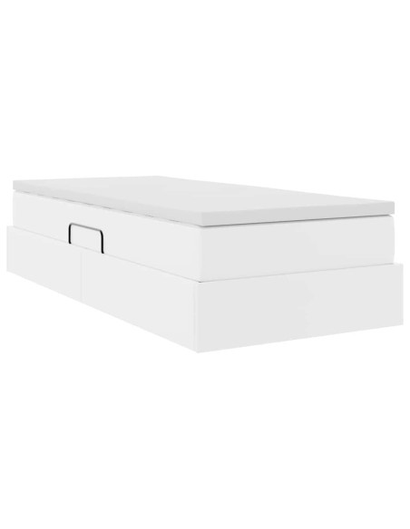 Letto con contenitore e materasso Bianco 100 x 200 cm