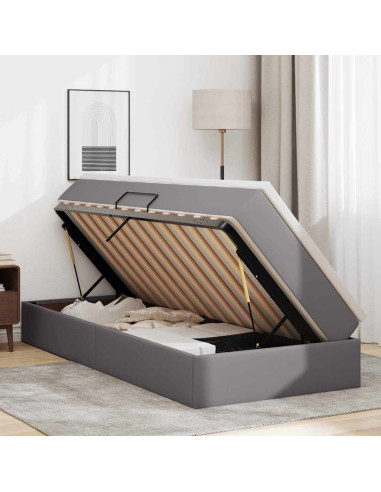 Letto con contenitore e materasso Grigio 100 x 200 cm
