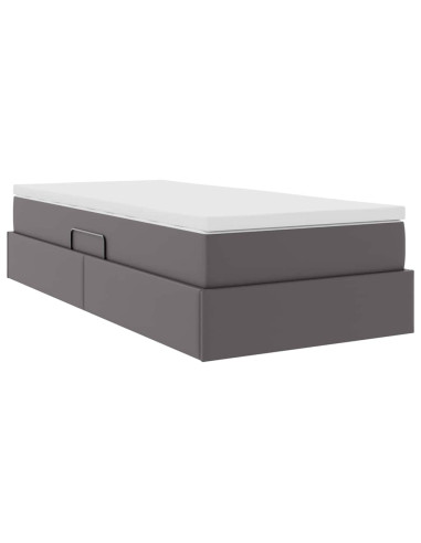 Letto con contenitore e materasso Grigio 100 x 200 cm