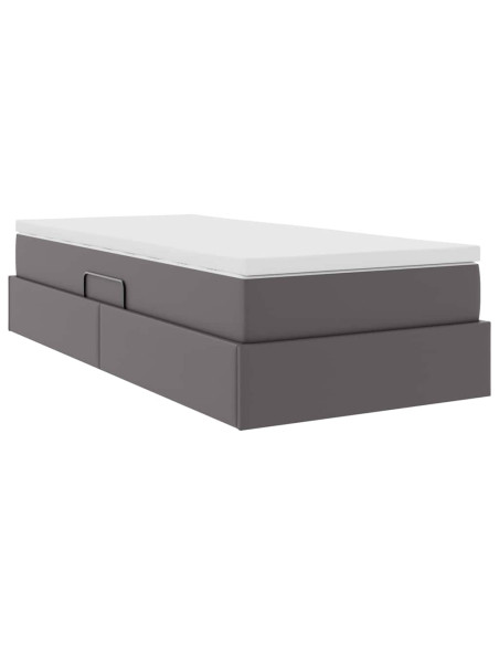 Letto con contenitore e materasso Grigio 100 x 200 cm