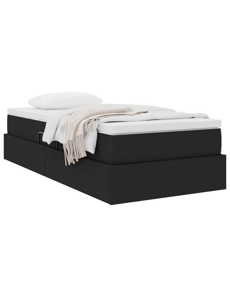 Letto con contenitore e materasso Nero 100 x 200 cm Poliestere