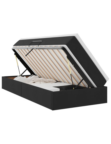 Letto con contenitore e materasso Nero 90 x 200 cm Velluto