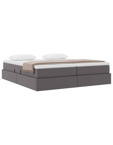 Letto con contenitore e materasso Grigio 180 x 200 cm
