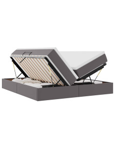 Letto con contenitore e materasso Grigio 200 x 200 cm 2