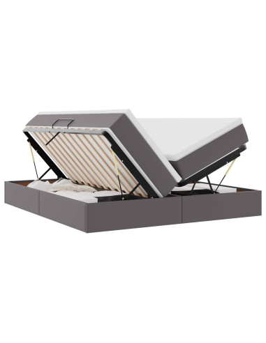 Letto con contenitore e materasso Grigio 200 x 200 cm