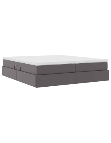 Letto con contenitore e materasso Grigio 200 x 200 cm