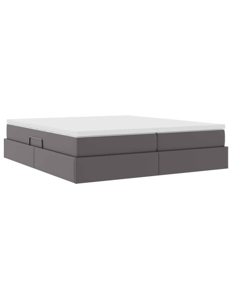 Letto con contenitore e materasso Grigio 200 x 200 cm