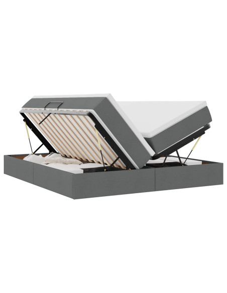 Letto con contenitore e materasso Grigio scuro 180 x 200 cm