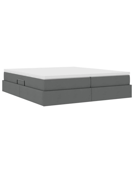 Letto con contenitore e materasso Grigio scuro 180 x 200 cm