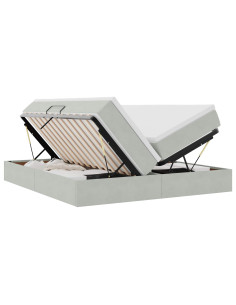 Letto con contenitore e materasso Grigio chiaro 180 x 200 cm 2