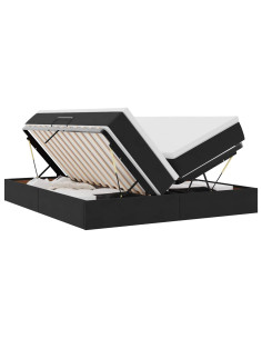 Letto con contenitore e materasso Nero 180 x 200 cm Velluto 2