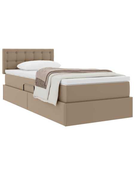 Letto con contenitore e materasso Cappuccino 90 x 190 cm