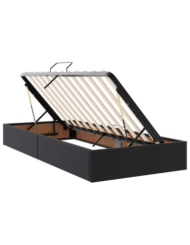 Letto con contenitore e materasso Nero 100 x 200 cm