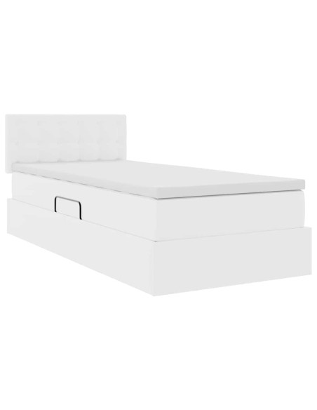 Letto con contenitore e materasso Bianco Puro 100 x 200 cm