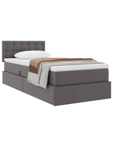 Letto con contenitore e materasso Grigio 100 x 200 cm