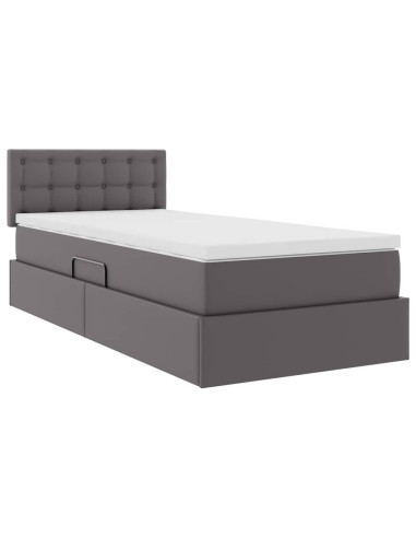 Letto con contenitore e materasso Grigio 100 x 200 cm
