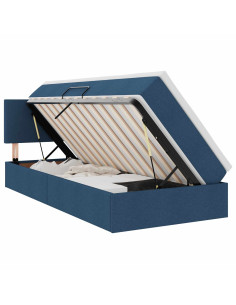 Letto con contenitore e materasso con testiera Blu 100 x 200 cm 2