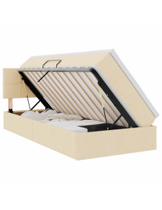 Letto con contenitore e materasso Crema 90 x 190 cm 2
