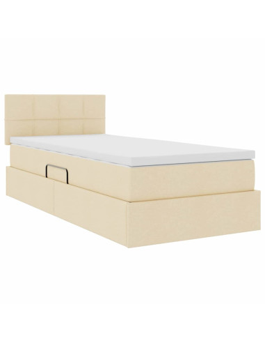 Letto con contenitore e materasso Crema 90 x 190 cm
