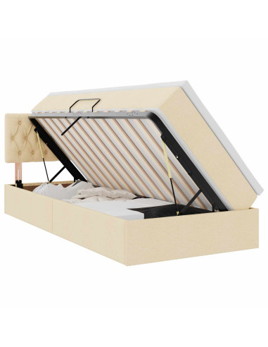 Letto con contenitore e materasso Crema 90 x 190 cm