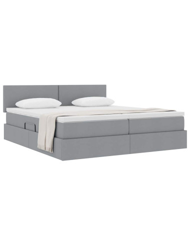 Letto con Contenitore con materasso Grigio chiaro 180 x 200 cm
