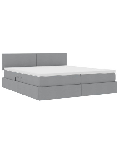 Letto con Contenitore con materasso Grigio chiaro 180 x 200 cm