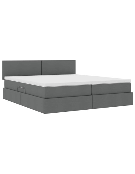 Letto con Contenitore Grigio scuro 180 x 200 cm Pelle Sintetica