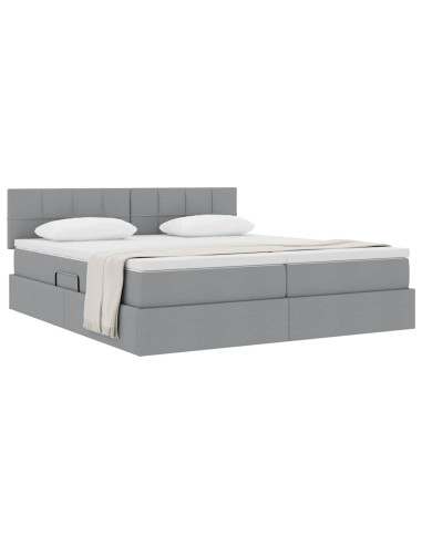 Letto con Contenitore con materasso Grigio chiaro 180 x 200 cm