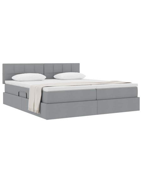 Letto con Contenitore con materasso Grigio chiaro 180 x 200 cm