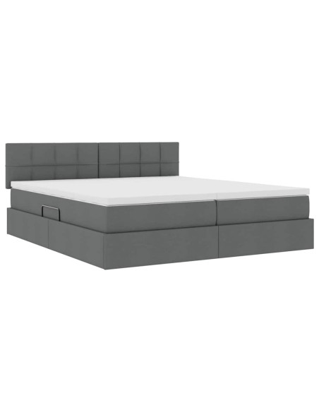 Letto con Contenitore Grigio scuro 180 x 200 cm Pelle Sintetica