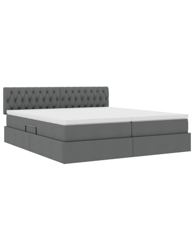 Letto con Contenitore Grigio scuro 180 x 200 cm Pelle Sintetica