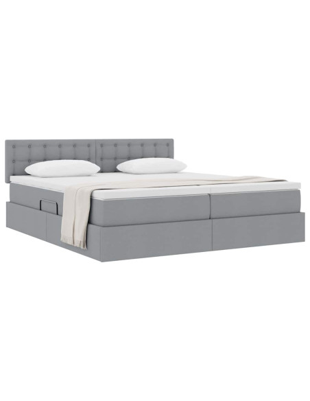 Letto con Contenitore con materasso Grigio chiaro 180 x 200 cm