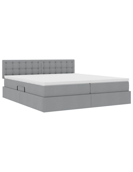 Letto con Contenitore con materasso Grigio chiaro 180 x 200 cm
