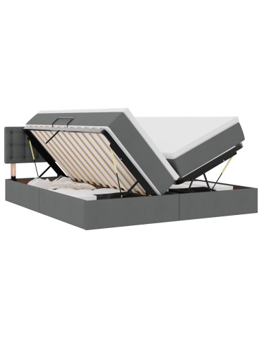 Letto con Contenitore Grigio scuro 180 x 200 cm Pelle Sintetica