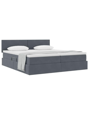 Letto con Contenitore con materasso Grigio scuro 90 x 200 cm