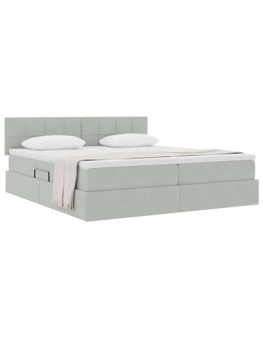 Letto con Contenitore con materasso Grigio chiaro 90 x 200 cm